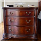 F43. 2 Thomasville three-drawer nightstands. 33”h x 35”w x 19”d 